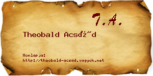 Theobald Acsád névjegykártya